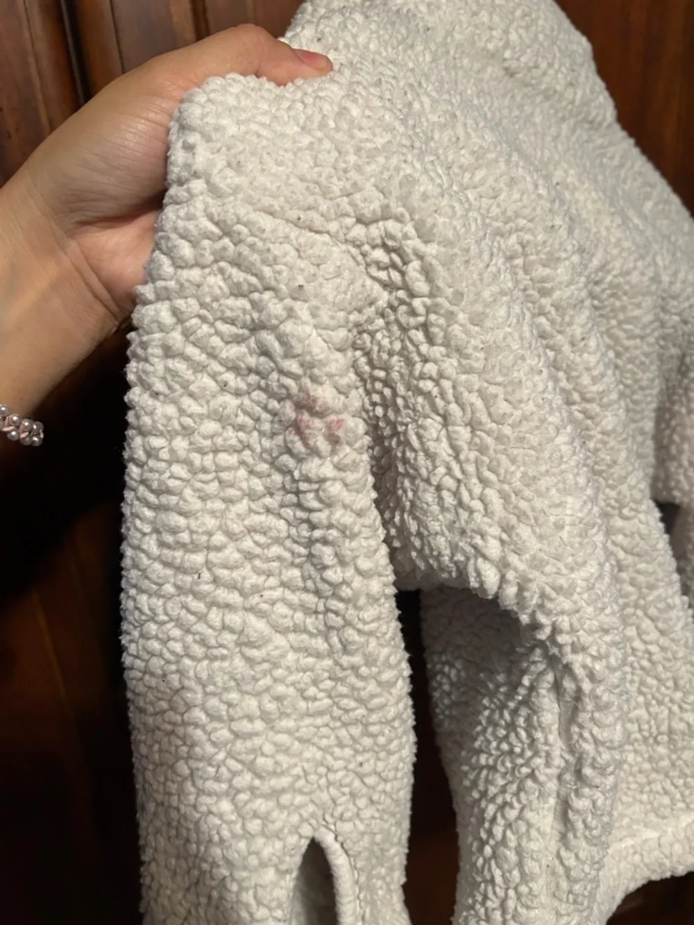 Wonder Nation Cream Sherpa Button-Up Jacket for Kids